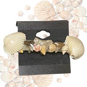 Handmade Shell and Shark Tooth Barrette